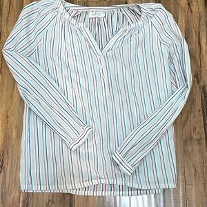 Velvet by Graham & Spencer Women's Striped Top - Multicolor white red blue